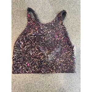Lululemon Pink Splatter Longline Neck Support Bra Women’s Size 4